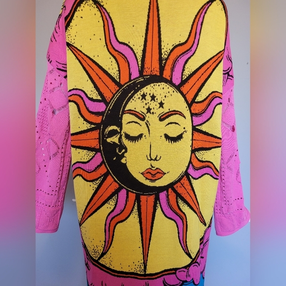 Akep Sun And Moon Long Kimono Sweater, BNWOT, Size S - Picture 5 of 9